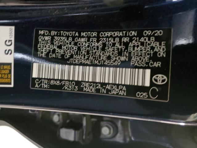 Aukcja sprzedaży 2021 Toyota Corolla Le, vin: JTDEPMAE1MJ145549, numer aukcji: 80860023