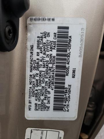 Продаж на аукціоні авто 2003 Toyota Camry Le, vin: 4T1BE32K43U776506, номер лоту: 82552063