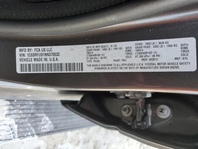 Продажа на аукционе авто 2022 Ram 1500, vin: 1C6SRFU91NN370532, номер лота: 82445333