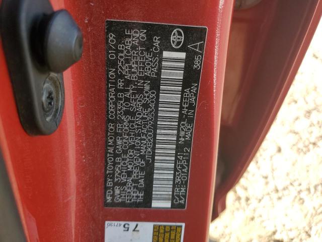 79025663 :رقم المزاد ، JTDKB20U793534030 vin ، 2009 Toyota Prius مزاد بيع