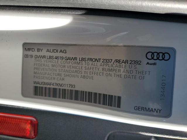 79339013 :رقم المزاد ، WAUGMAF47KN011793 vin ، 2019 Audi A4 Premium مزاد بيع