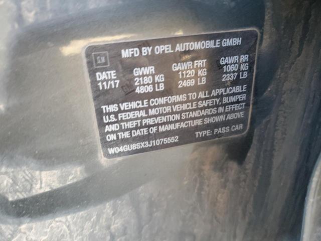 79083163 :رقم المزاد ، W04GU8SX3J1075552 vin ، 2018 Buick Regal Tourx Preferred مزاد بيع