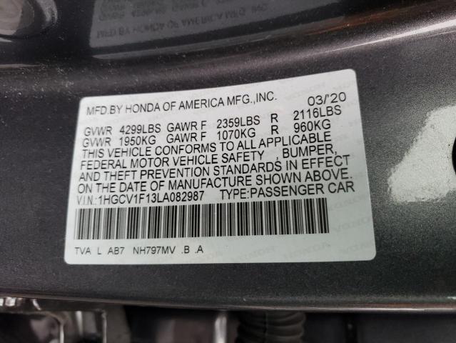 81267063 :رقم المزاد ، 1HGCV1F13LA082987 vin ، 2020 Honda Accord Lx مزاد بيع