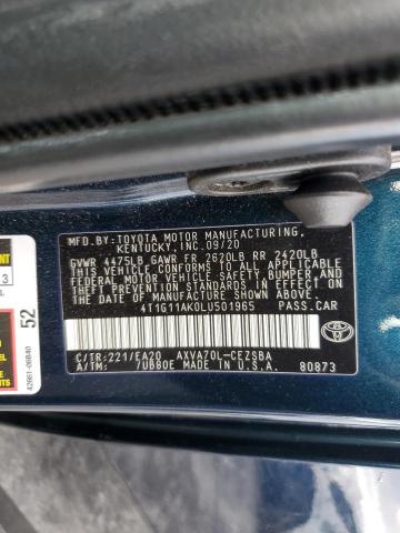 81656613 :رقم المزاد ، 4T1G11AK0LU501965 vin ، 2020 Toyota Camry Se مزاد بيع