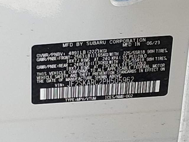 79104503 :رقم المزاد ، JF2SKARC2PH505962 vin ، 2023 Subaru Forester Touring مزاد بيع