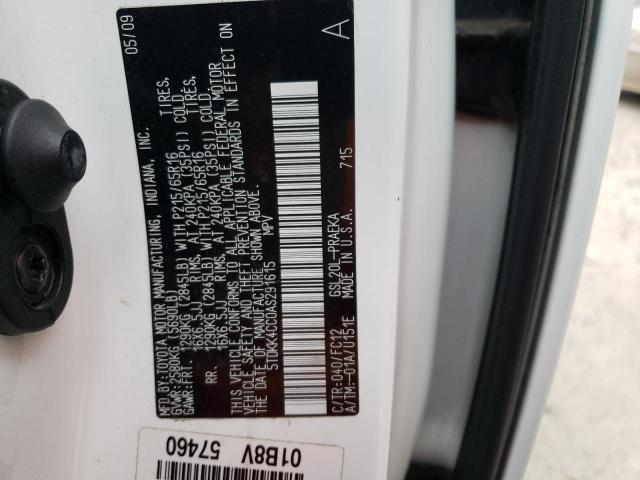79125693 :رقم المزاد ، 5TDKK4CC0AS291615 vin ، 2010 Toyota Sienna Ce مزاد بيع