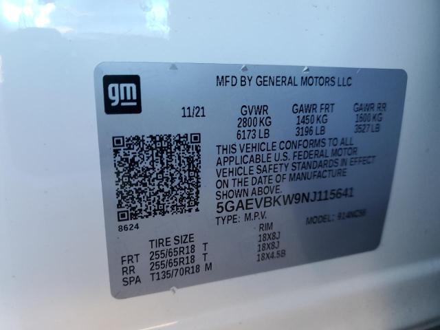 Aukcja sprzedaży 2022 Buick Enclave Premium, vin: 5GAEVBKW9NJ115641, numer aukcji: 82350773