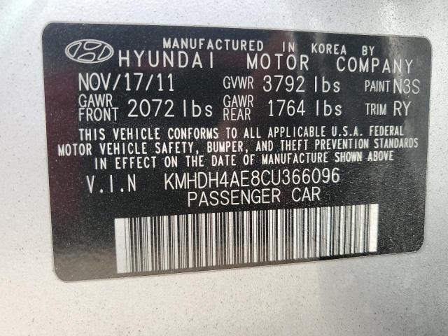 Продаж на аукціоні авто 2012 Hyundai Elantra Gls, vin: KMHDH4AE8CU366096, номер лоту: 79134963