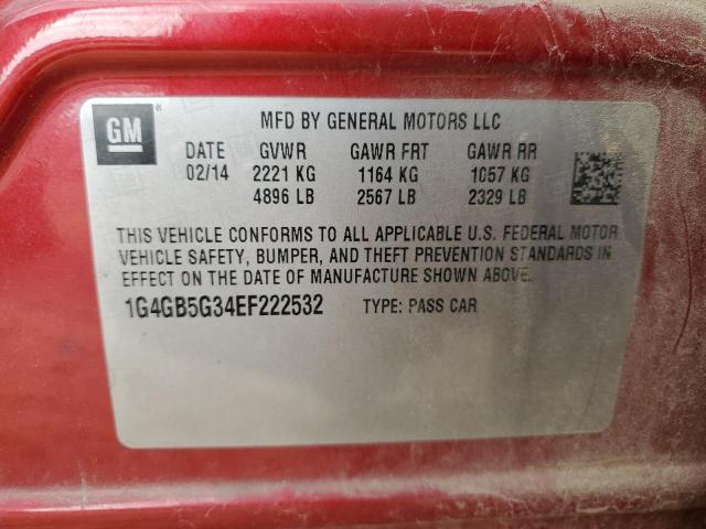 2014 Buick Lacrosse მანქანა იყიდება აუქციონზე, vin: 1G4GB5G34EF222532, აუქციონის ნომერი: 81293563