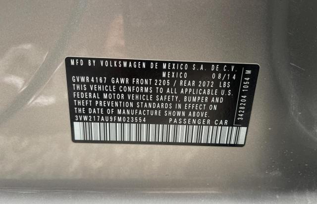 Продажа на аукционе авто 2015 Volkswagen Golf, vin: 3VW217AU9FM023554, номер лота: 79156283