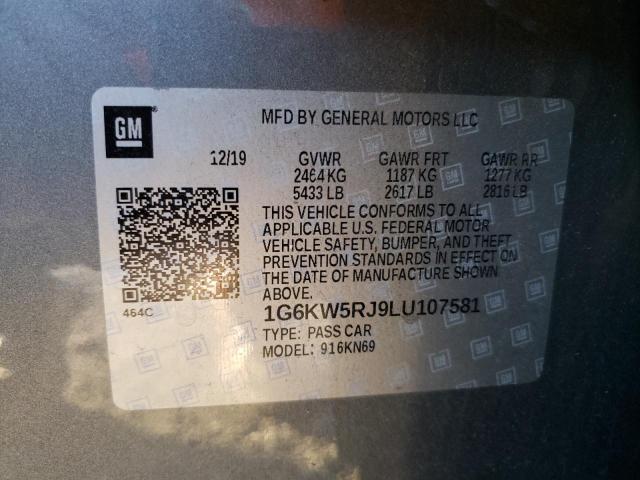 79454123 :رقم المزاد ، 1G6KW5RJ9LU107581 vin ، 2020 Cadillac Ct6-v مزاد بيع