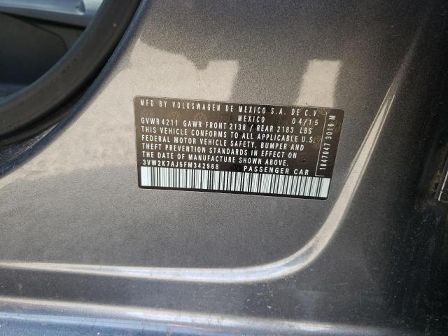 Продаж на аукціоні авто 2015 Volkswagen Jetta Base, vin: 3VW2K7AJ5FM342968, номер лоту: 79196373