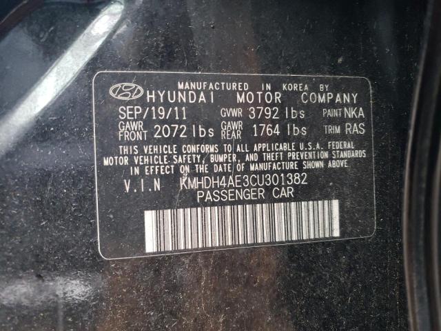 79122393 :رقم المزاد ، KMHDH4AE3CU301382 vin ، 2012 Hyundai Elantra Gls مزاد بيع