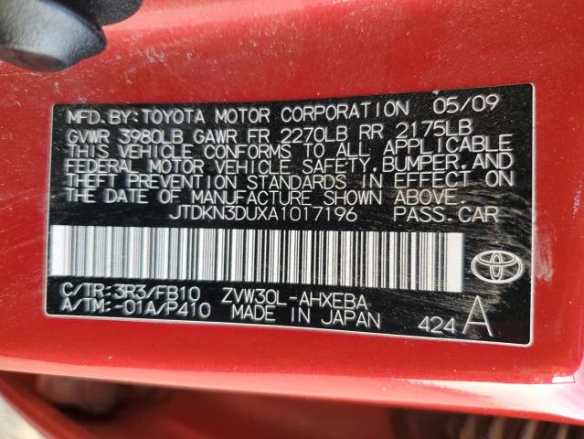 Aukcja sprzedaży 2010 Toyota Prius, vin: JTDKN3DUXA1017196, numer aukcji: 80058743