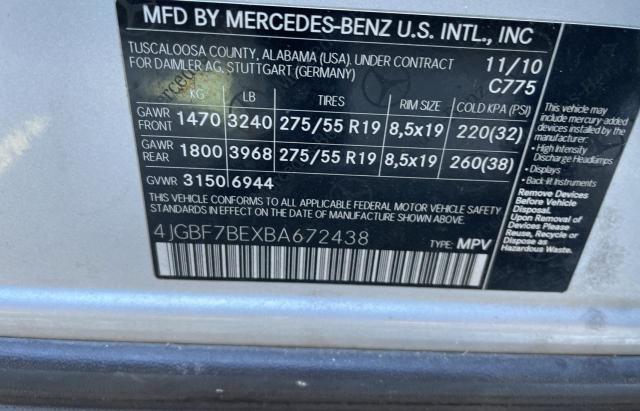 Продажа на аукционе авто 2011 Mercedes-benz Gl 450 4matic, vin: 4JGBF7BEXBA672438, номер лота: 81537003