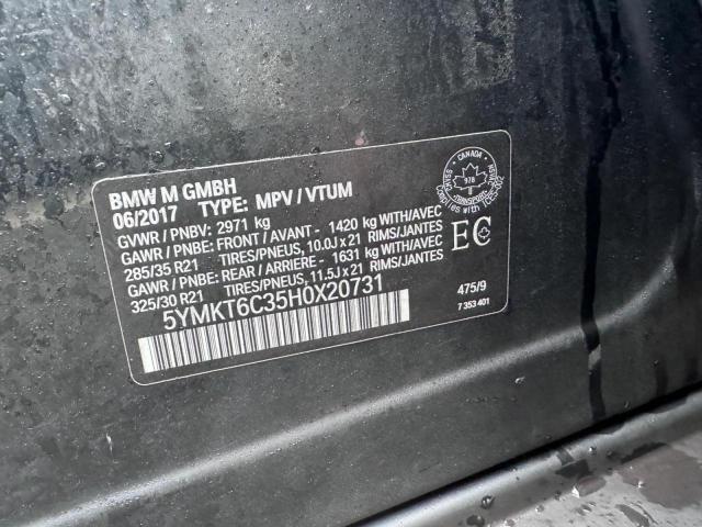 82576263 :رقم المزاد ، 5YMKT6C35H0X20731 vin ، 2017 Bmw X5 M مزاد بيع