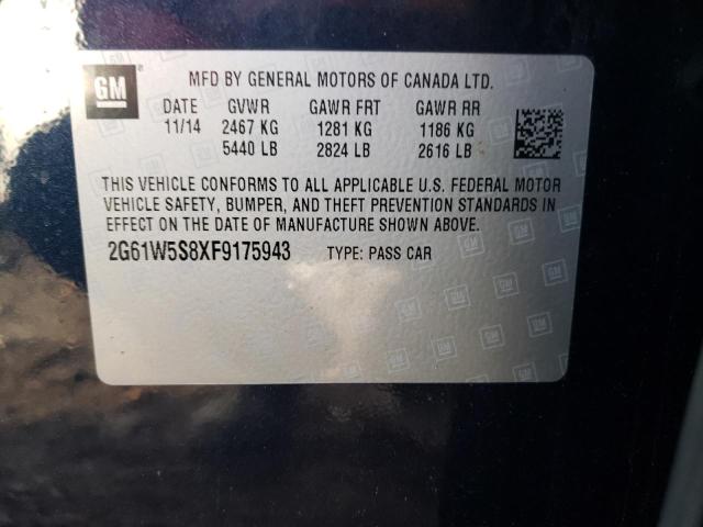 81781233 :رقم المزاد ، 2G61W5S8XF9175943 vin ، 2015 Cadillac Xts Vsport Platinum مزاد بيع
