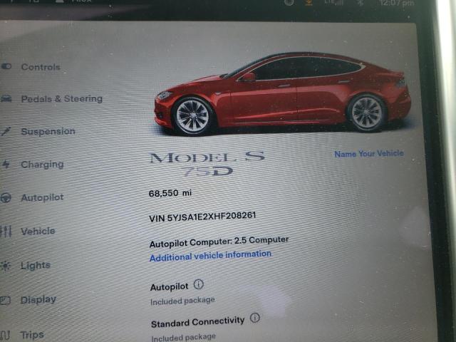 Auction sale of the 2017 Tesla Model S, vin: 5YJSA1E2XHF208261, lot number: 82318803