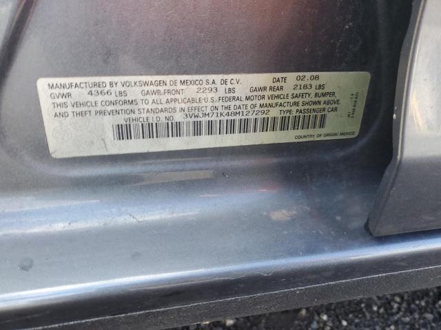 78639503 :رقم المزاد ، 3VWJM71K48M127292 vin ، 2008 Volkswagen Jetta S مزاد بيع