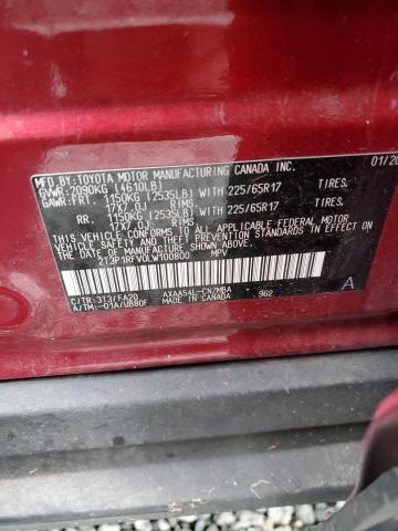 80712563 :رقم المزاد ، 2T3P1RFV0LW100800 vin ، 2020 Toyota Rav4 Xle مزاد بيع