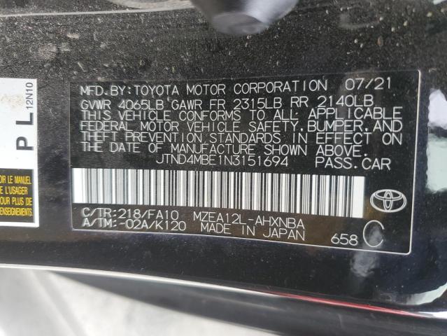 Продаж на аукціоні авто 2022 Toyota Corolla Se, vin: JTND4MBE1N3151694, номер лоту: 80516093