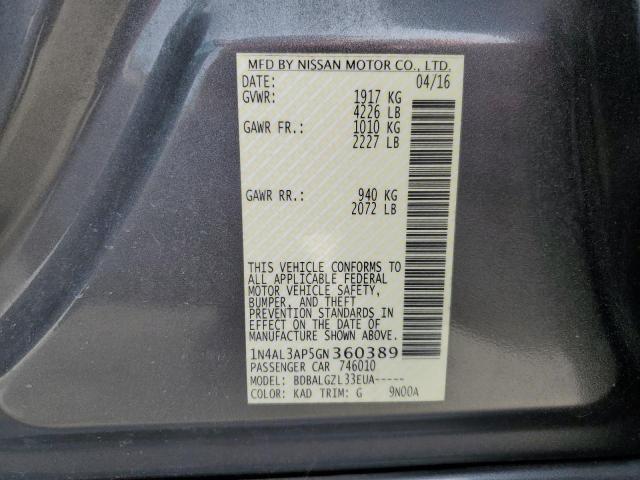 Продажа на аукционе авто 2016 Nissan Altima 2.5, vin: 1N4AL3AP5GN360389, номер лота: 82087363