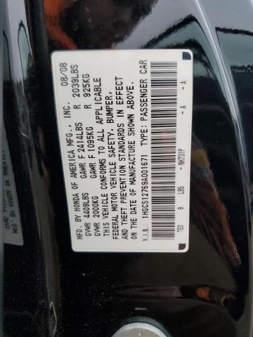 Aukcja sprzedaży 2009 Honda Accord Ex, vin: 1HGCS12769A001671, numer aukcji: 82233263