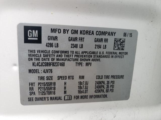 2015 Buick Encore მანქანა იყიდება აუქციონზე, vin: KL4CJCSB9FB237460, აუქციონის ნომერი: 81334613