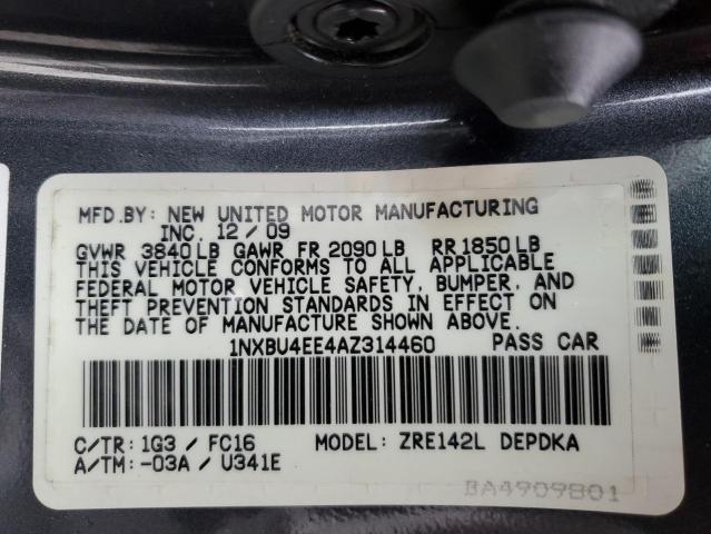 Продажа на аукционе авто 2010 Toyota Corolla Base, vin: 1NXBU4EE4AZ314460, номер лота: 82302013