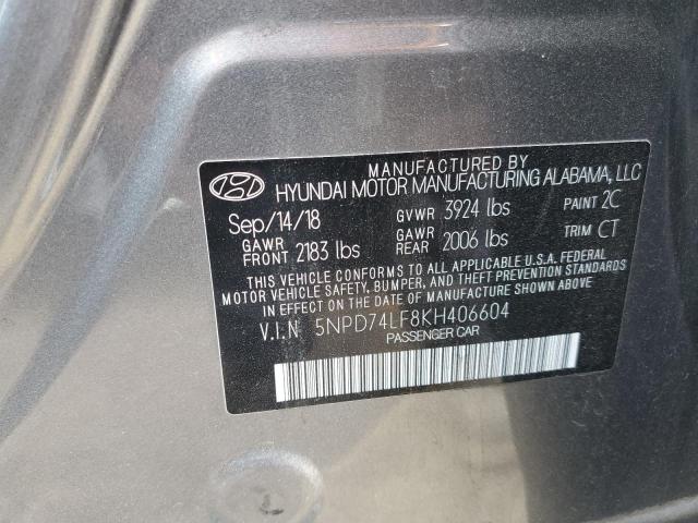 Продаж на аукціоні авто 2019 Hyundai Elantra Se, vin: 5NPD74LF8KH406604, номер лоту: 80788743
