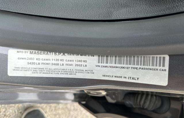 2017 Maserati Ghibli მანქანა იყიდება აუქციონზე, vin: ZAM57XSA9H1206127, აუქციონის ნომერი: 80730323