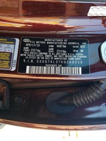81782243 :رقم المزاد ، 5XXGT4L37KG368938 vin ، 2019 Kia Optima Lx مزاد بيع