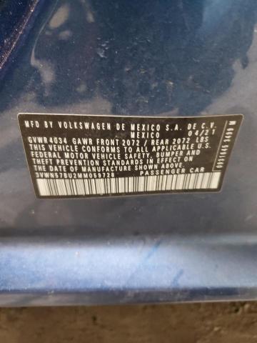Продажа на аукционе авто 2021 Volkswagen Jetta S, vin: 3VWN57BU2MM059728, номер лота: 78835643