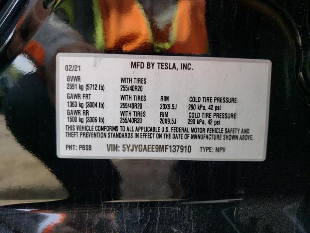 Продаж на аукціоні авто 2021 Tesla Model Y, vin: 5YJYGAEE9MF137910, номер лоту: 81921303