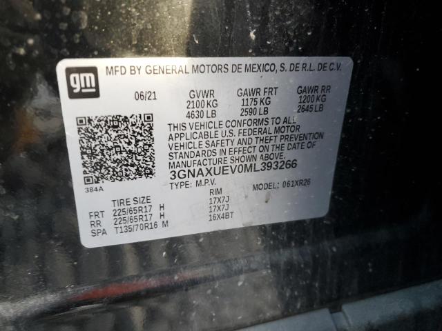 Продаж на аукціоні авто 2021 Chevrolet Equinox, vin: 3GNAXUEV0ML393266, номер лоту: 81063763