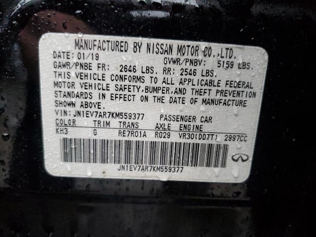 80441683 :رقم المزاد ، JN1EV7AR7KM559377 vin ، 2019 Infiniti Q50 Luxe مزاد بيع