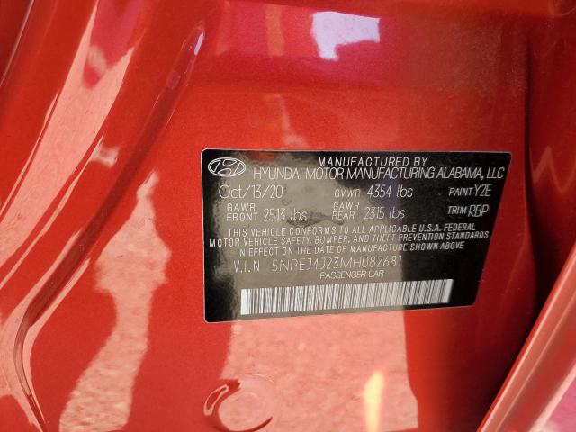 81075983 :رقم المزاد ، 5NPEJ4J23MH082681 vin ، 2021 Hyundai Sonata Sel Plus مزاد بيع