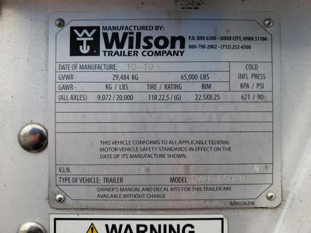 2020 Wilson Trailer მანქანა იყიდება აუქციონზე, vin: 1W14412A4L7719786, აუქციონის ნომერი: 78200653