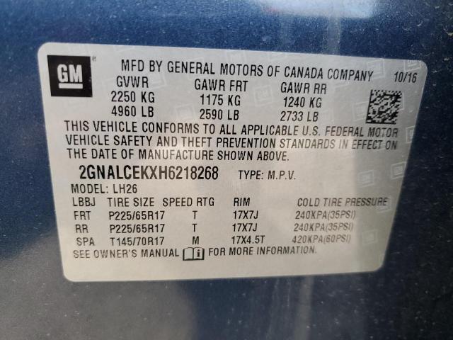 Продажа на аукционе авто 2017 Chevrolet Equinox Lt, vin: 2GNALCEKXH6218268, номер лота: 80068643