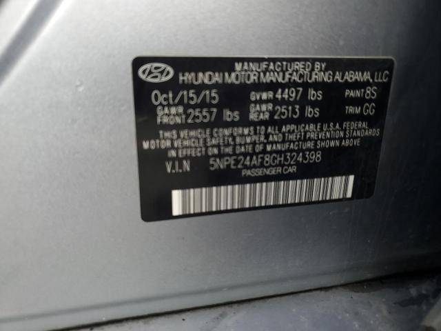 85282904 :رقم المزاد ، 5NPE24AF8GH324398 vin ، 2016 Hyundai Sonata مزاد بيع