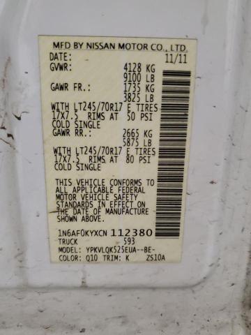 Продаж на аукціоні авто 2012 Nissan Nv, vin: 1N6AF0KYXCN112380, номер лоту: 86916334