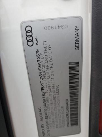 2018 Audi A5 Prestig მანქანა იყიდება აუქციონზე, vin: WAUCNCF51JA074460, აუქციონის ნომერი: 82298934