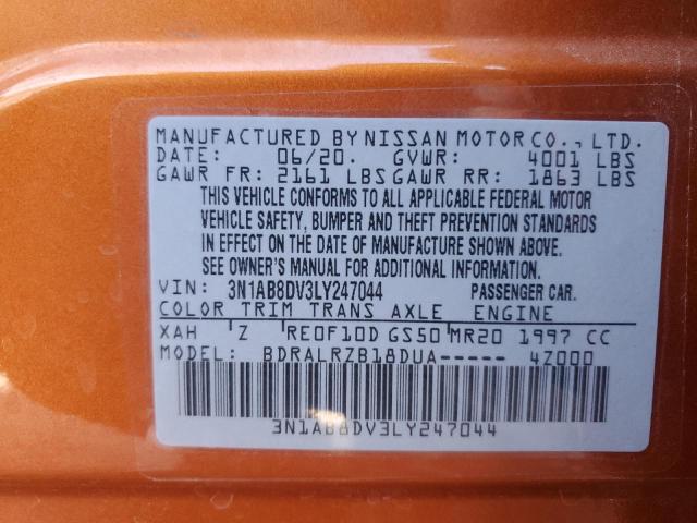 Aukcja sprzedaży 2020 Nissan Sentra, vin: 3N1AB8DV3LY247044, numer aukcji: 84165714