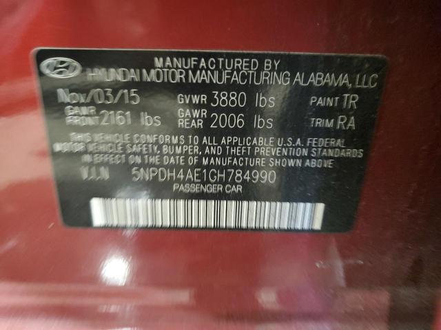 79100174 :رقم المزاد ، 5NPDH4AE1GH784990 vin ، 2016 Hyundai Elantra مزاد بيع