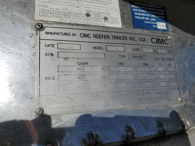 84018754 :رقم المزاد ، 527SR5329LL017898 vin ، 2020 Cimc Reefer Van مزاد بيع