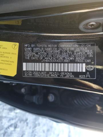 2004 Lexus Es მანქანა იყიდება აუქციონზე, vin: JTHBA30GX40013881, აუქციონის ნომერი: 84883654