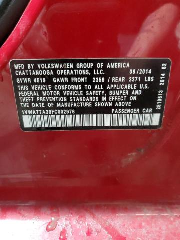 Aukcja sprzedaży 2015 Volkswagen Passat, vin: 1VWAT7A39FC002976, numer aukcji: 84712644