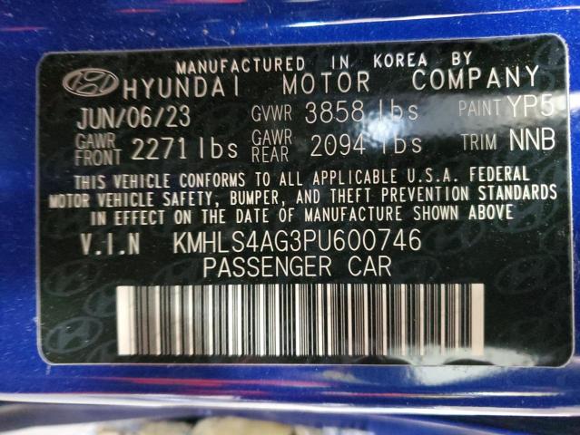85872114 :رقم المزاد ، KMHLS4AG3PU600746 vin ، 2023 Hyundai Elantra مزاد بيع