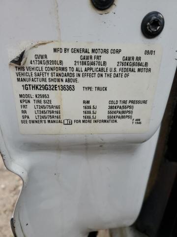 2002 Gmc Sierra K25 მანქანა იყიდება აუქციონზე, vin: 1GTHK29G32E136363, აუქციონის ნომერი: 87060474