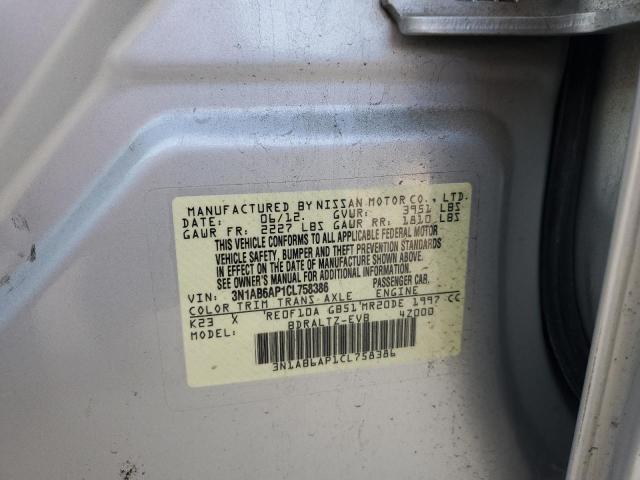 2012 Nissan Sentra მანქანა იყიდება აუქციონზე, vin: 3N1AB6AP1CL758386, აუქციონის ნომერი: 83019634
